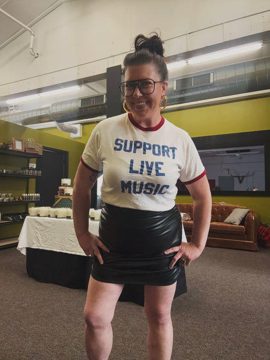 Support Live Music Ringer Tee